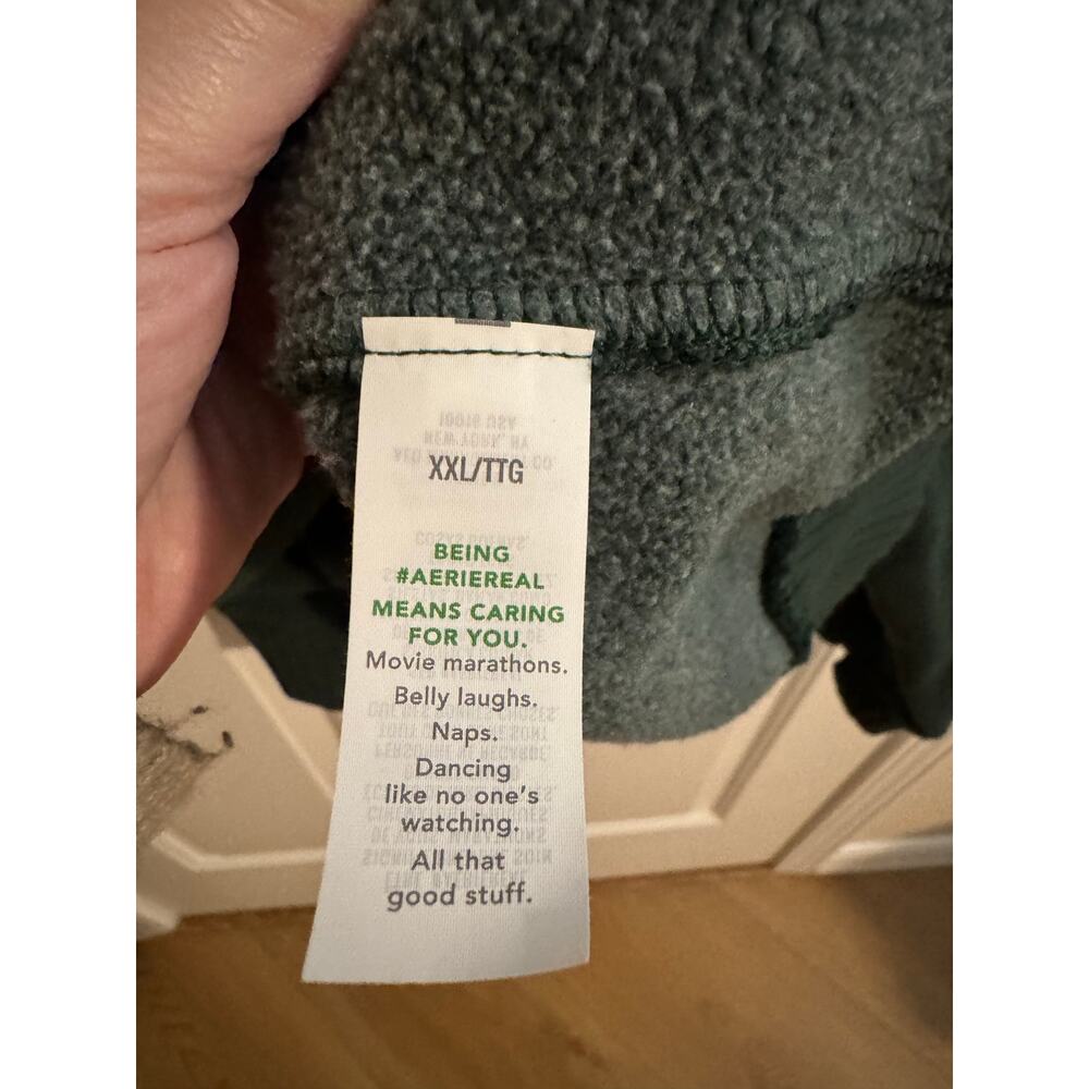 Aerie Oh Snap! Sweatshirt Oversized Lounge Rugged Green Plus XXL - Picture 9 of 12